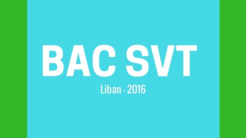 Bac SVT 2016 – Liban